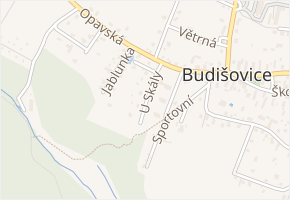 U Skály v obci Budišovice - mapa ulice