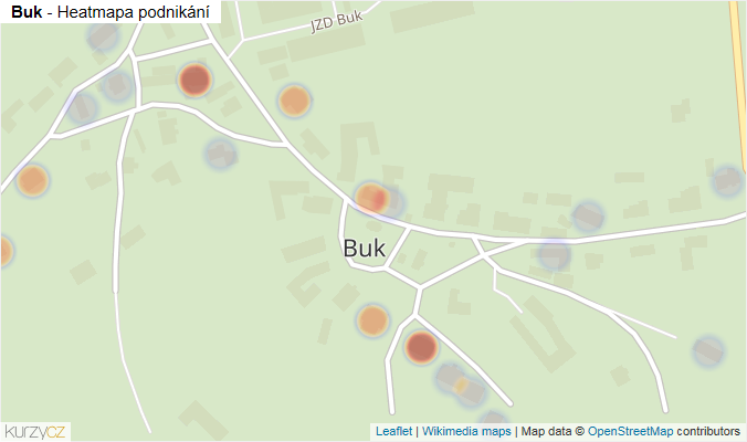 Mapa Buk - Firmy v části obce.