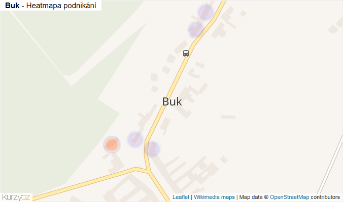 Mapa Buk - Firmy v části obce.