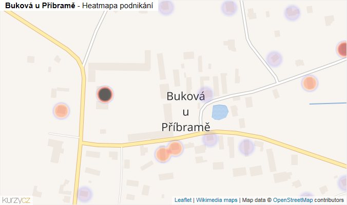 Mapa Buková u Příbramě - Firmy v části obce.