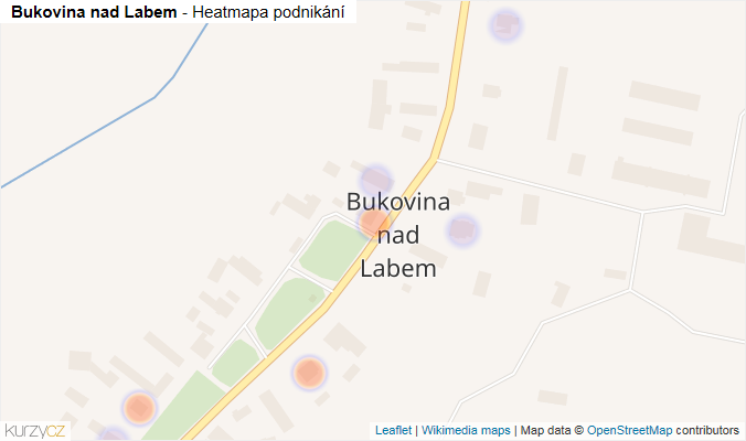 Mapa Bukovina nad Labem - Firmy v části obce.