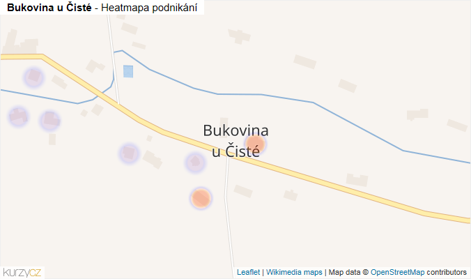 Mapa Bukovina u Čisté - Firmy v části obce.