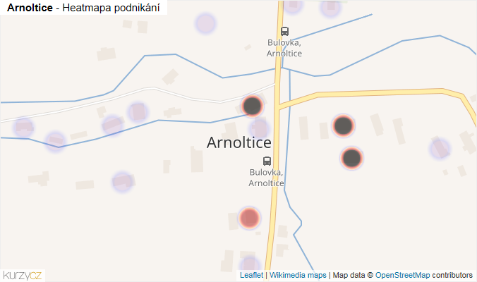 Mapa Arnoltice - Firmy v části obce.