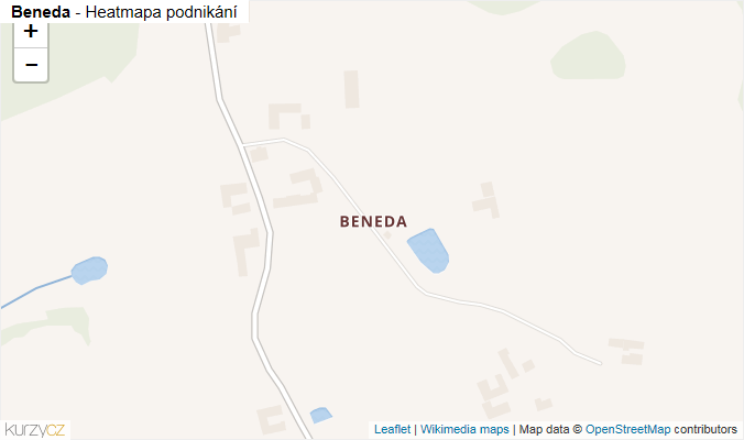 Mapa Beneda - Firmy v části obce.