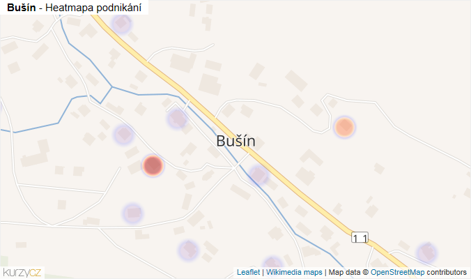 Mapa Bušín - Firmy v části obce.