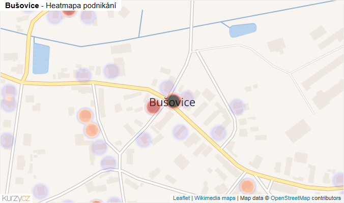 Mapa Bušovice - Firmy v části obce.