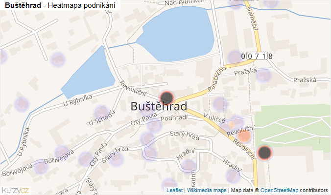 Mapa Buštěhrad - Firmy v části obce.
