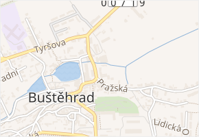 Náměstí v obci Buštěhrad - mapa ulice