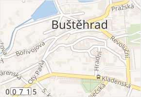 Starý hrad v obci Buštěhrad - mapa ulice