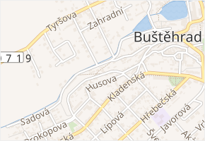 U Studánky v obci Buštěhrad - mapa ulice