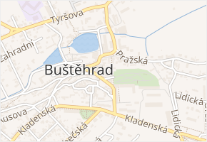 V uličce v obci Buštěhrad - mapa ulice