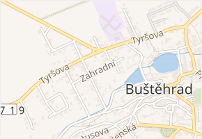 Zahradní v obci Buštěhrad - mapa ulice