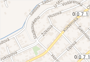 Žižkova v obci Buštěhrad - mapa ulice