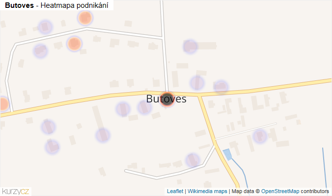Mapa Butoves - Firmy v části obce.