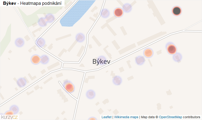 Mapa Býkev - Firmy v části obce.