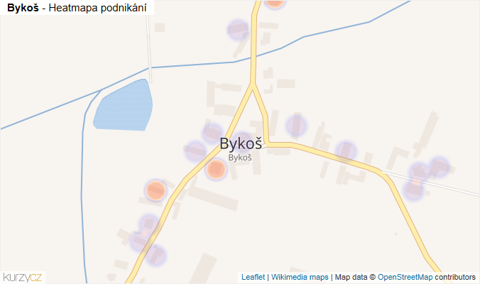 Mapa Bykoš - Firmy v části obce.