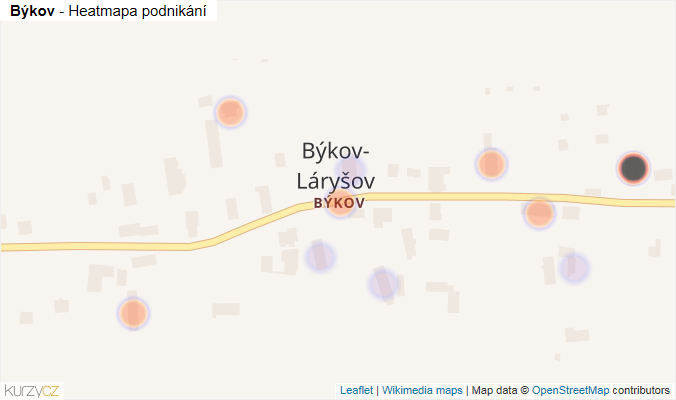 Mapa Býkov - Firmy v části obce.