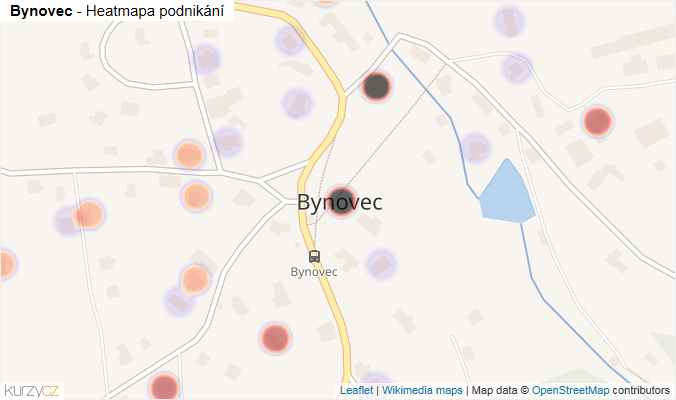 Mapa Bynovec - Firmy v části obce.