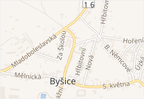 Komenského v obci Byšice - mapa ulice