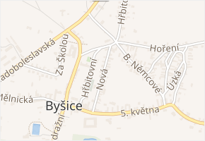 Nová v obci Byšice - mapa ulice