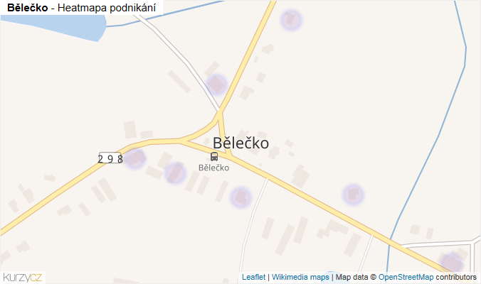 Mapa Bělečko - Firmy v části obce.
