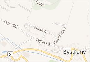 Husova v obci Bystřany - mapa ulice