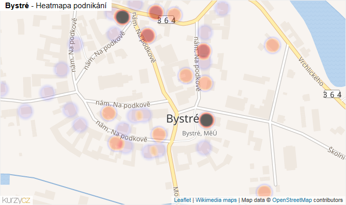 Mapa Bystré - Firmy v části obce.