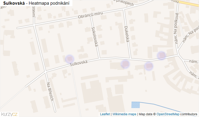 Mapa Sulkovská - Firmy v ulici.