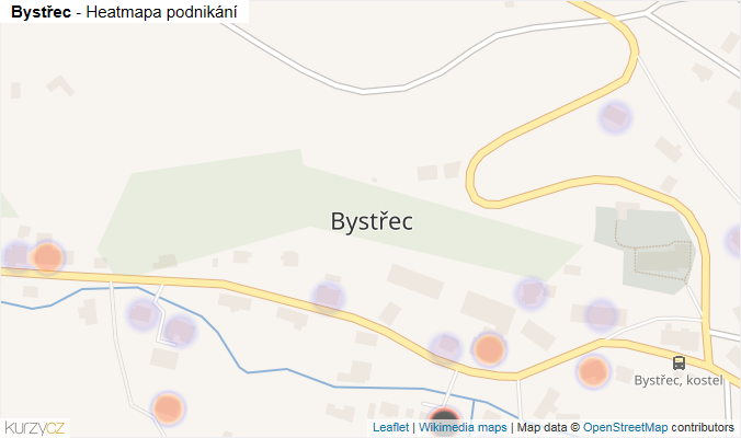 Mapa Bystřec - Firmy v části obce.