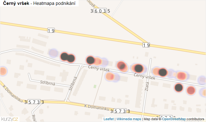 Mapa Černý vršek - Firmy v ulici.