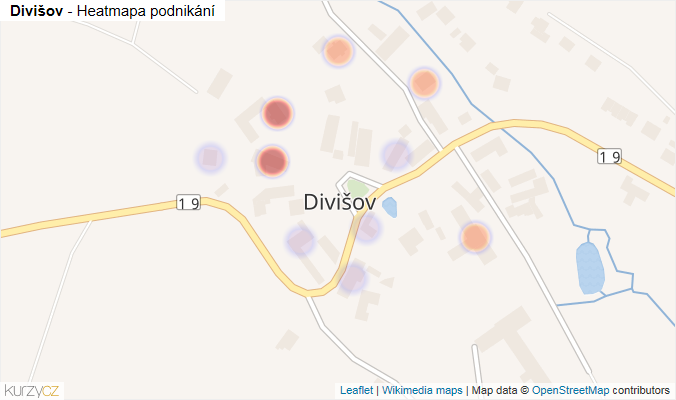 Mapa Divišov - Firmy v části obce.