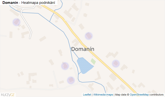 Mapa Domanín - Firmy v části obce.
