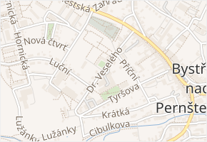 Dr. Veselého v obci Bystřice nad Pernštejnem - mapa ulice