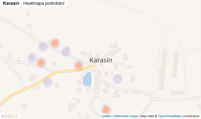 Mapa Karasín - Firmy v části obce.