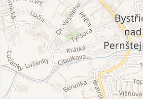 Krátká v obci Bystřice nad Pernštejnem - mapa ulice