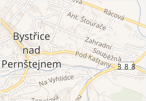 Pod Kaštany v obci Bystřice nad Pernštejnem - mapa ulice