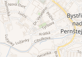 Tyršova v obci Bystřice nad Pernštejnem - mapa ulice
