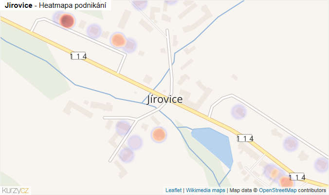 Mapa Jírovice - Firmy v části obce.