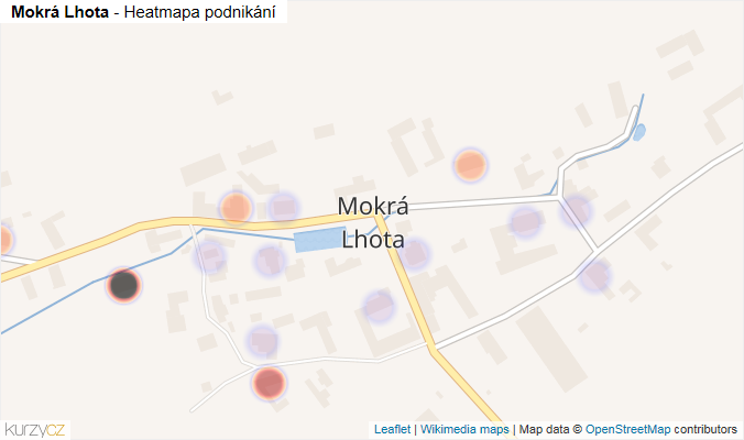 Mapa Mokrá Lhota - Firmy v části obce.