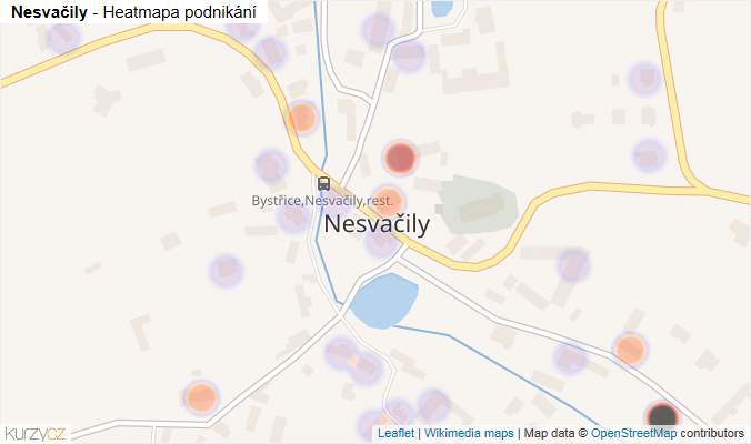 Mapa Nesvačily - Firmy v části obce.