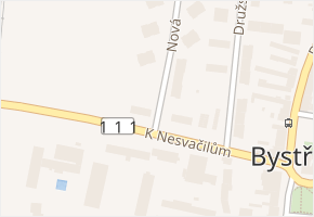 Nová v obci Bystřice - mapa ulice