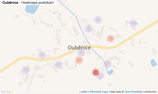 Mapa Ouběnice - Firmy v části obce.