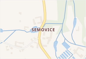 Semovice v obci Bystřice - mapa části obce
