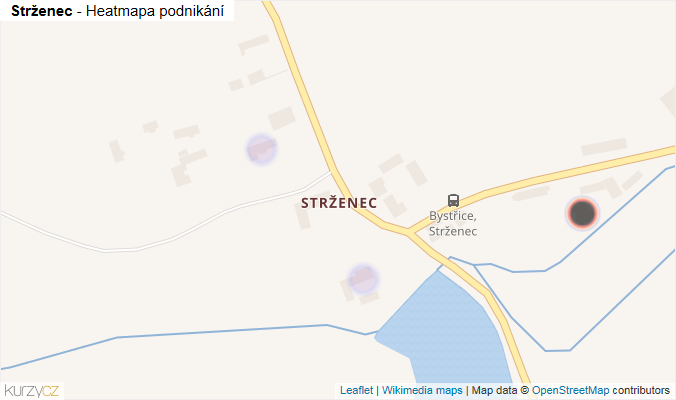 Mapa Strženec - Firmy v části obce.
