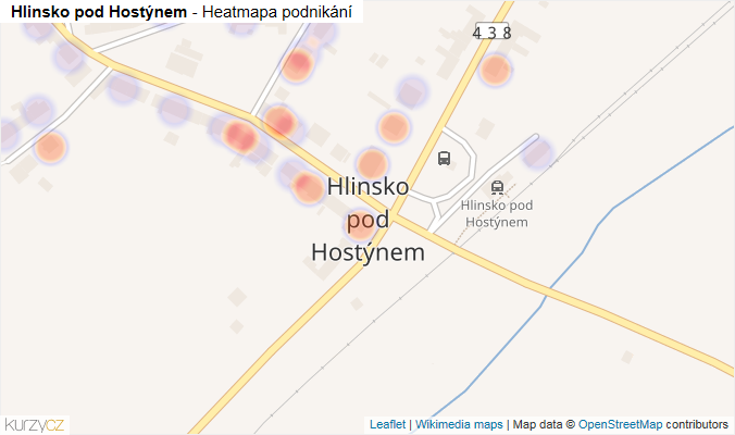Mapa Hlinsko pod Hostýnem - Firmy v části obce.