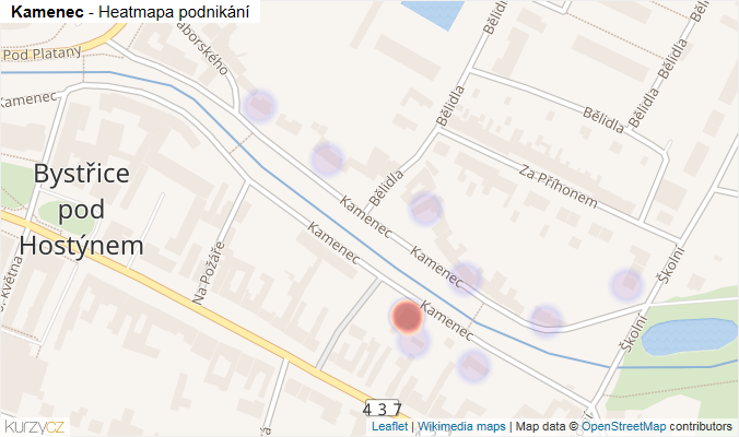 Mapa Kamenec - Firmy v ulici.