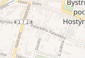 Palackého v obci Bystřice pod Hostýnem - mapa ulice