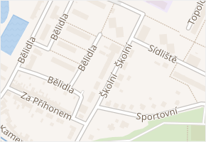 Školní v obci Bystřice pod Hostýnem - mapa ulice