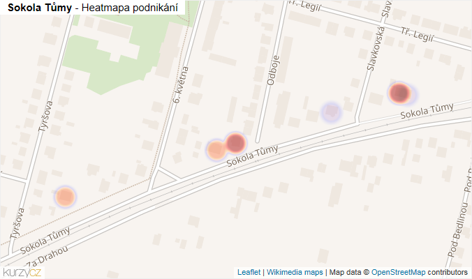 Mapa Sokola Tůmy - Firmy v ulici.