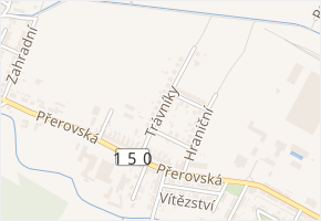 Trávníky v obci Bystřice pod Hostýnem - mapa ulice